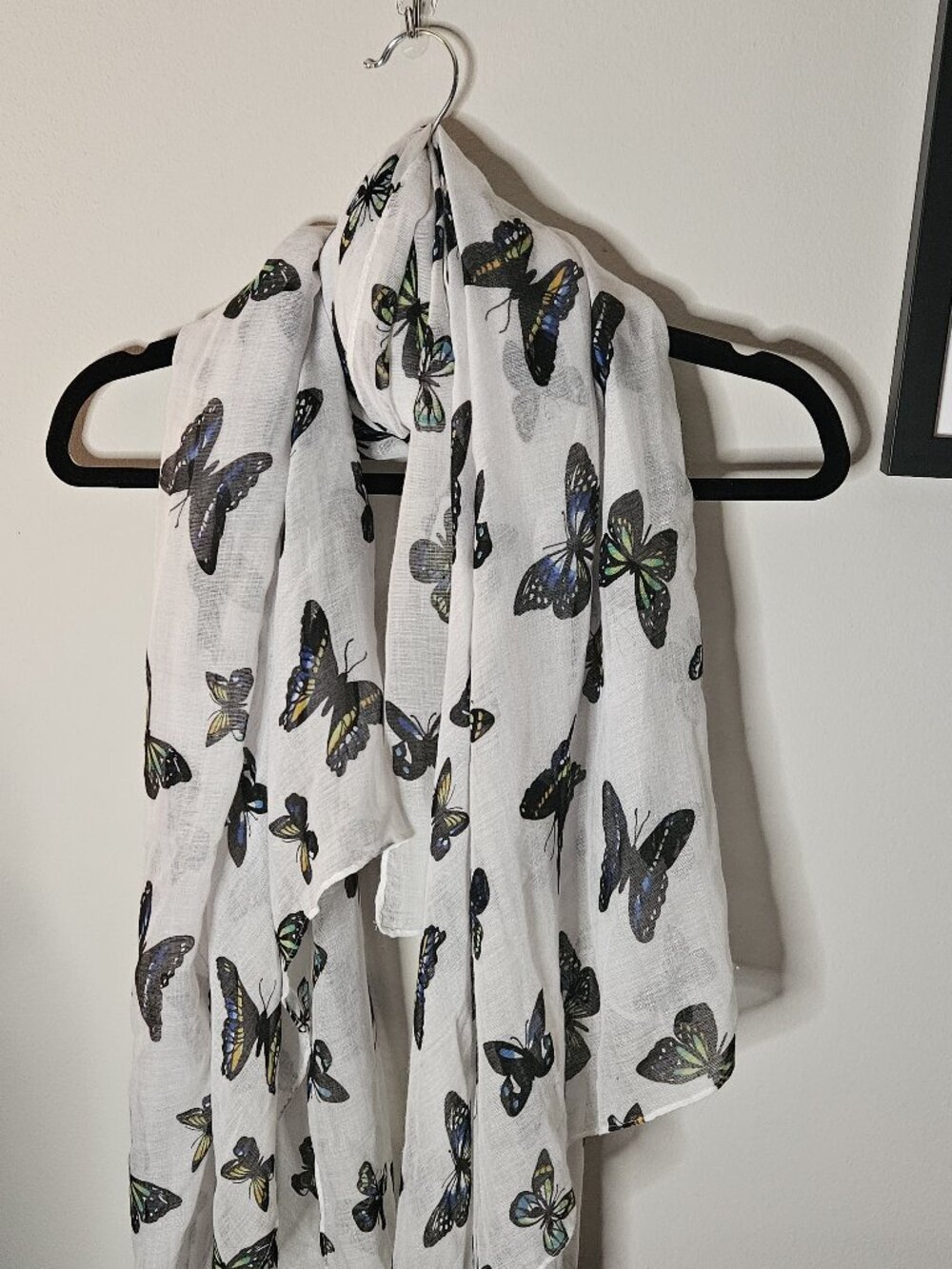 Apt 9 Long Polyester Butterfly Print Scarf